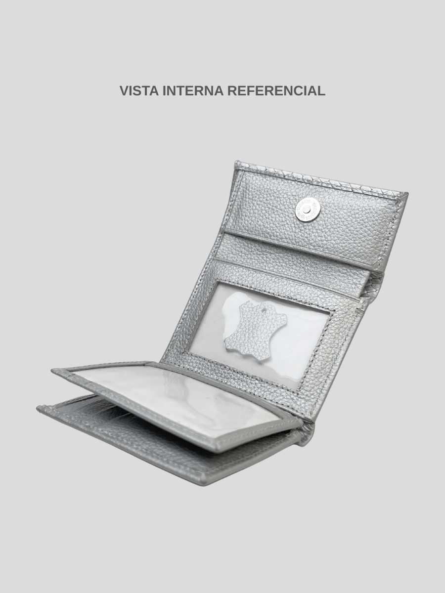 MINI BILLETERA DE CUERO BRIANA - SILVER