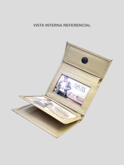 MINI BILLETERA DE CUERO BRIANA - GOLDEN CHAMPAGNE