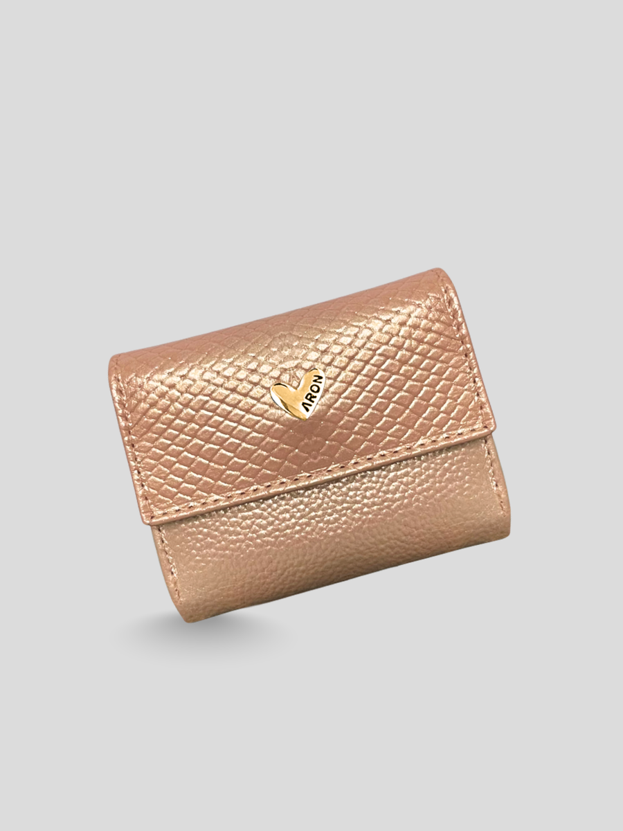 MINI BILLETERA DE CUERO DARLYN - PREMIUM ROSE GOLD