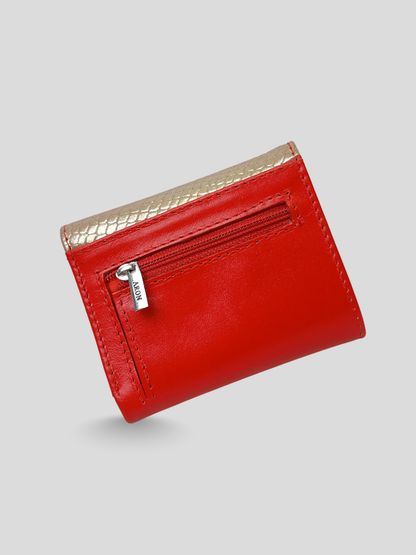 MINI BILLETERA DE CUERO ZOÉ - RED GOLD