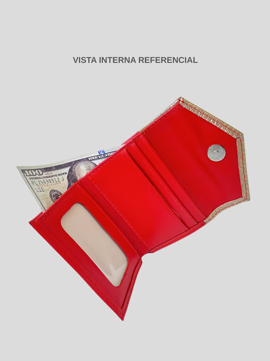 MINI BILLETERA DE CUERO ZOÉ - RED GOLD