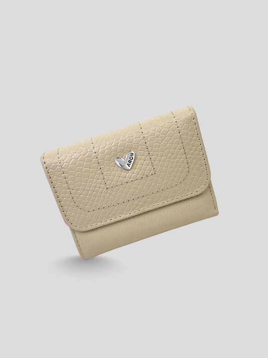 BILLETERA DE CUERO CHIARA - BEIGE