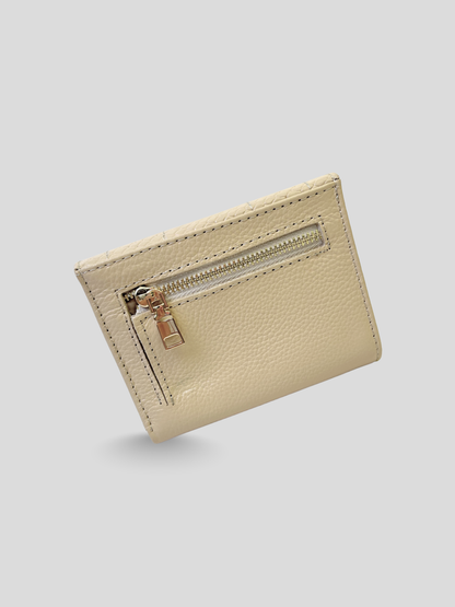 BILLETERA DE CUERO CHIARA - BEIGE