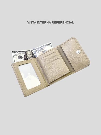 BILLETERA DE CUERO CHIARA - BEIGE