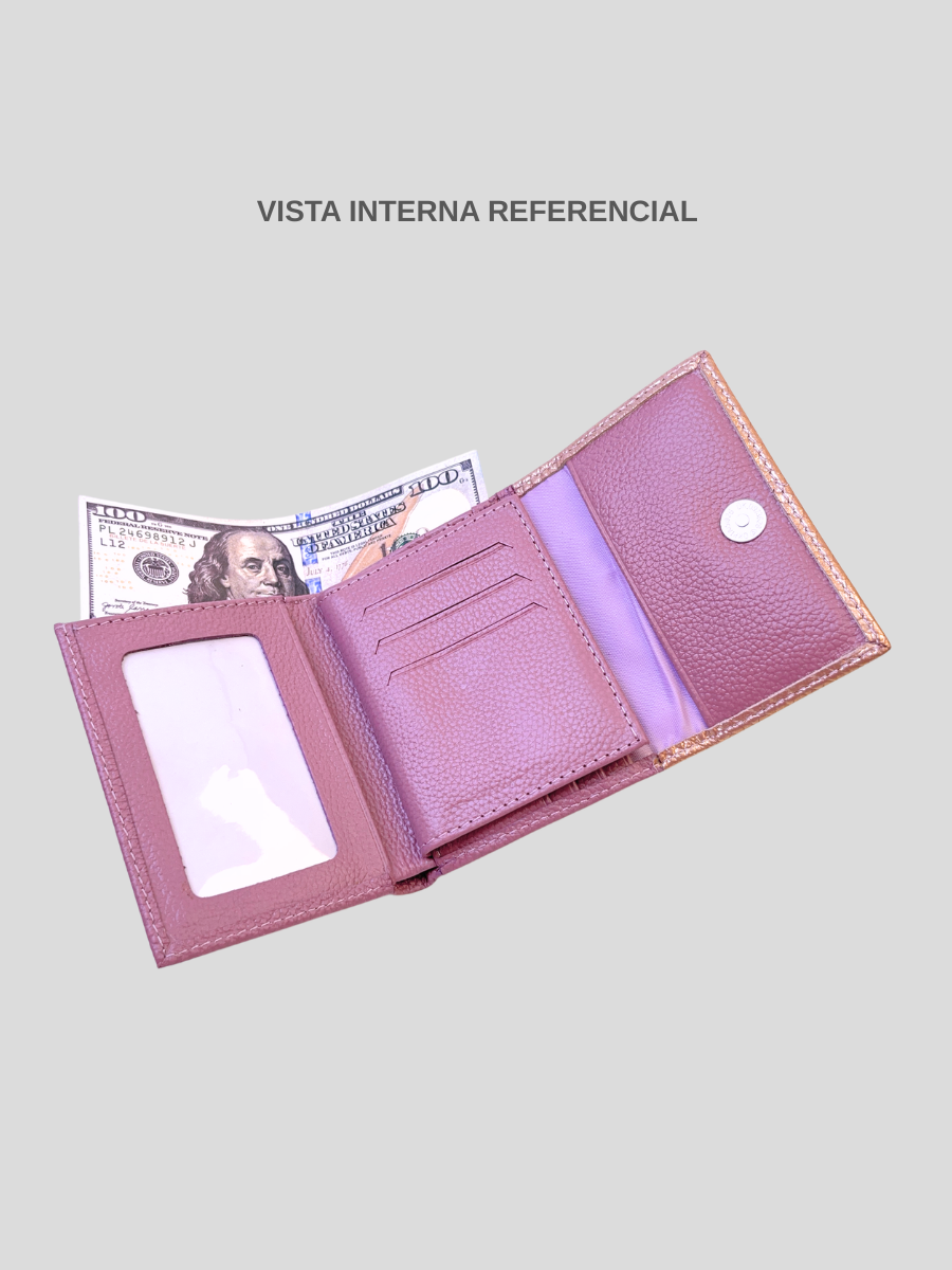 BILLETERA DE CUERO CHIARA - ROSE GOLD
