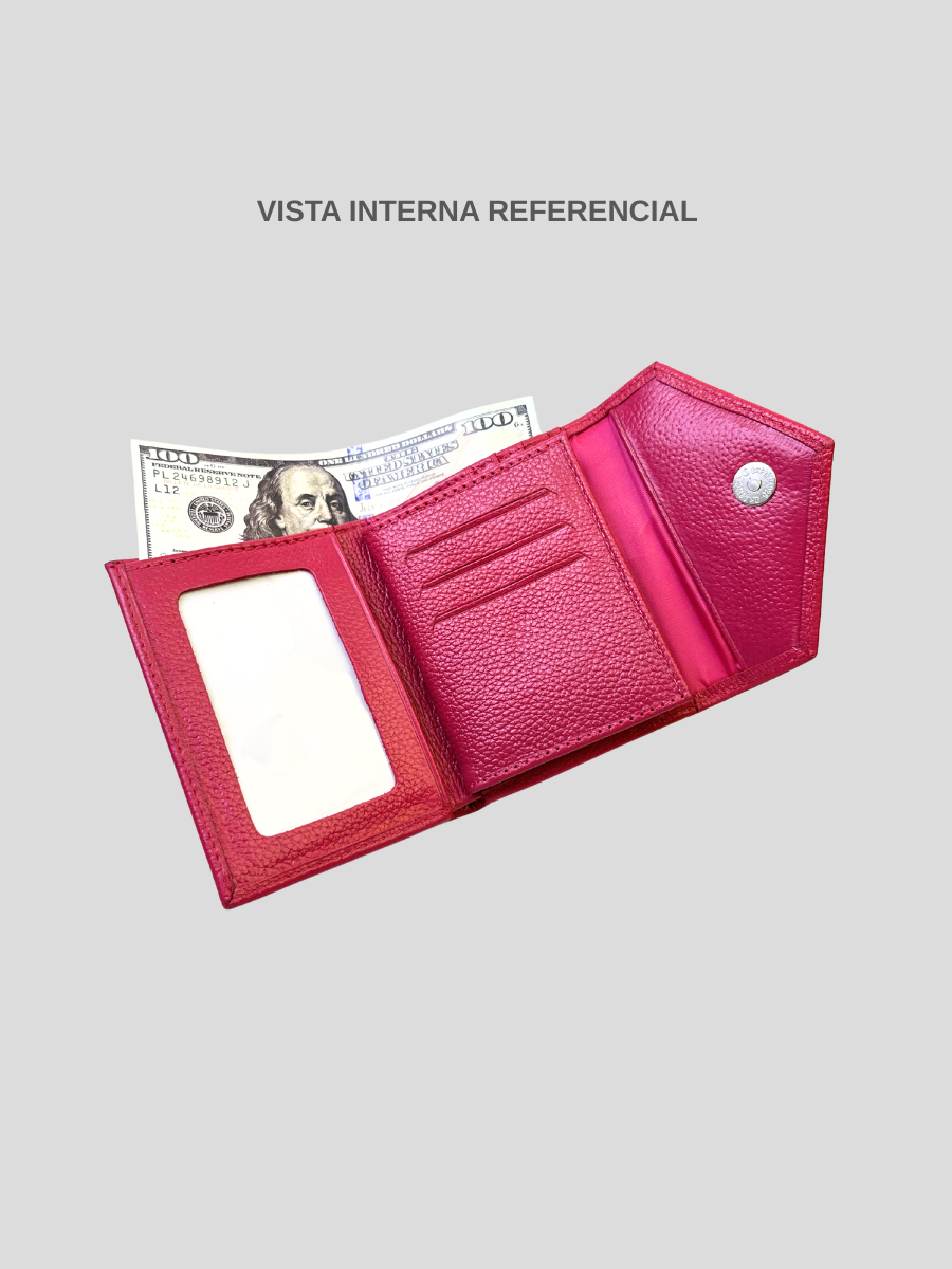 BILLETERA DE CUERO CHIARA - MAGENTA