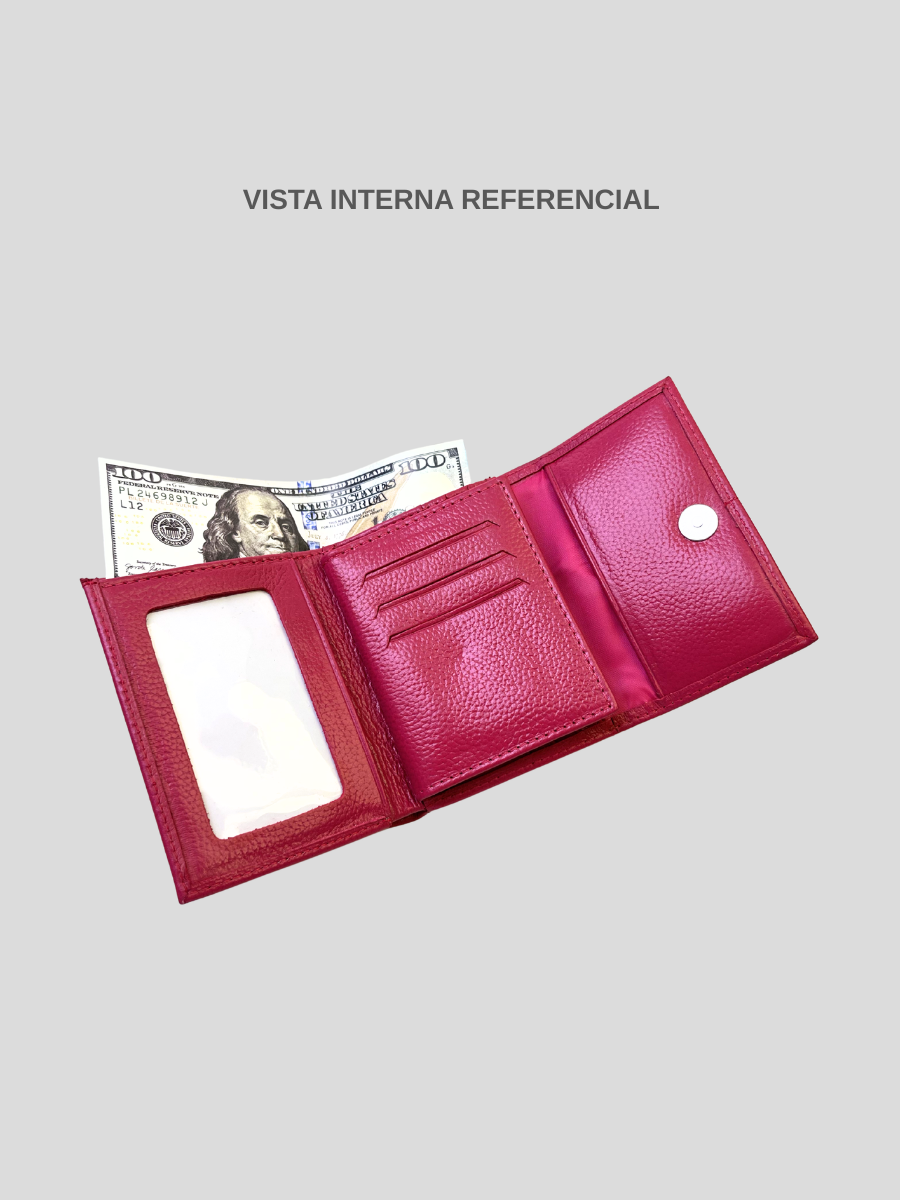 BILLETERA DE CUERO CHIARA - MAGENTA