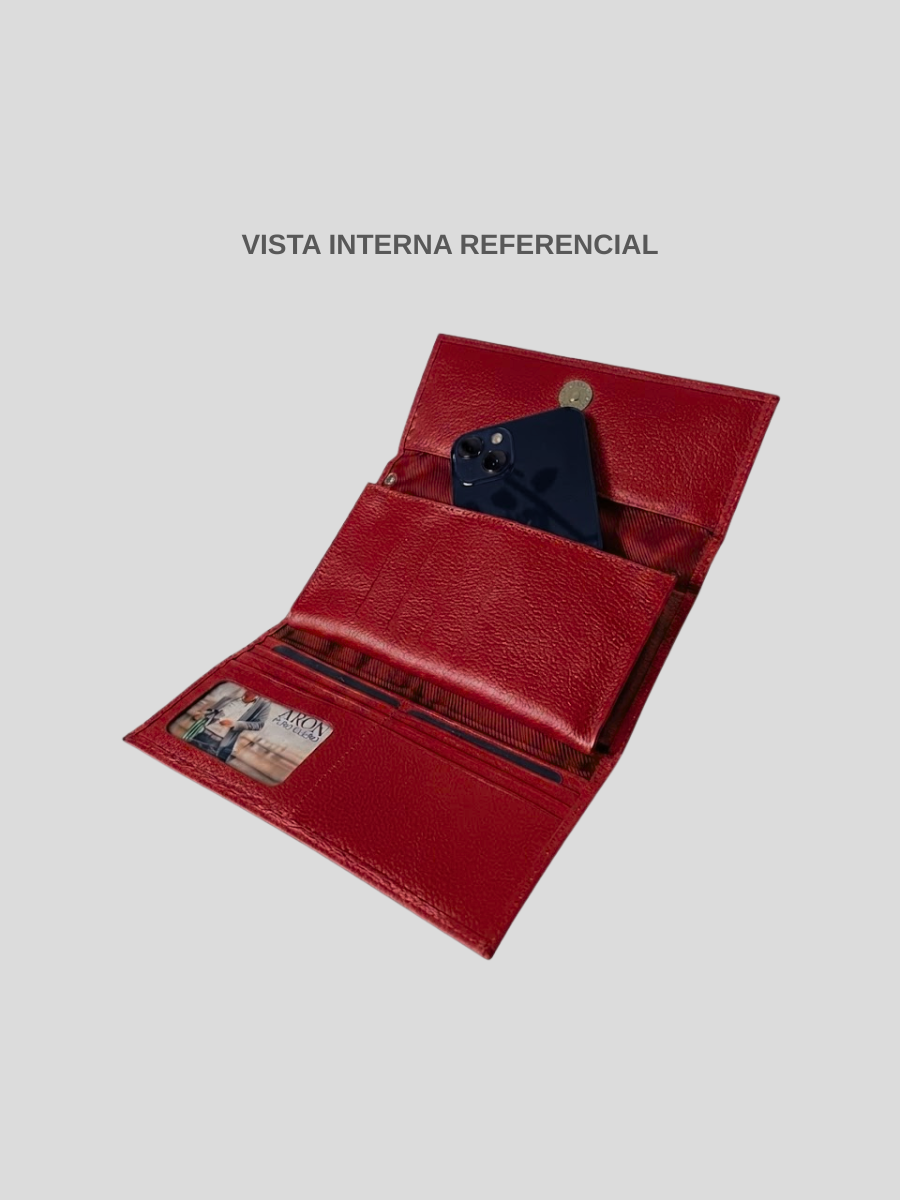 PORTA CELULAR DE CUERO EMILIA - DARK RED