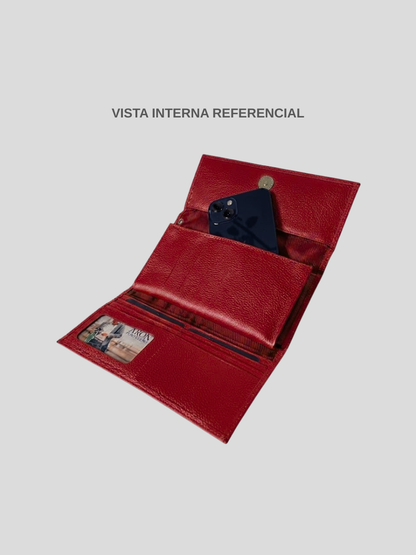 PORTA CELULAR DE CUERO EMILIA - DARK RED