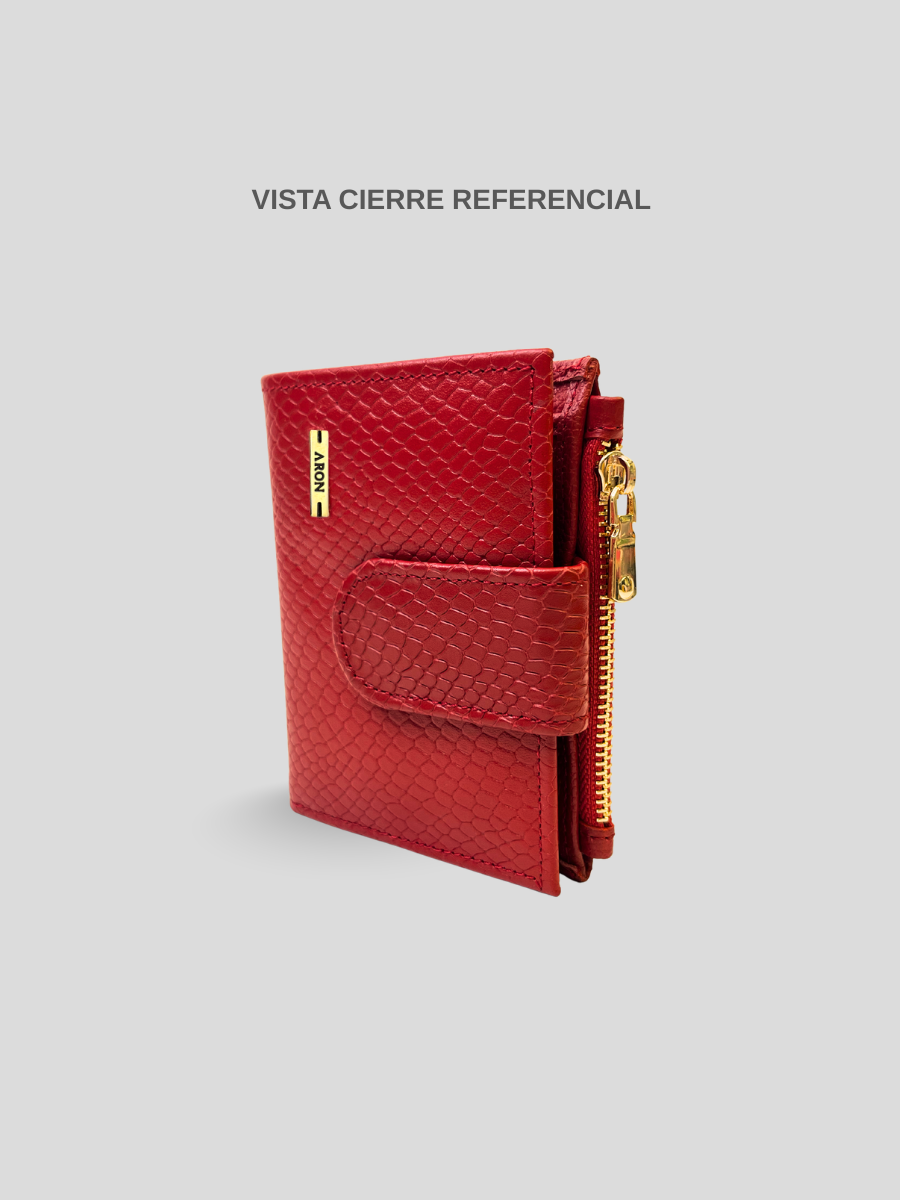 BILLETERA DE CUERO ALANA BROCHE - RED