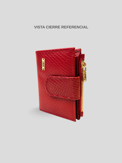 BILLETERA DE CUERO ALANA BROCHE - RED