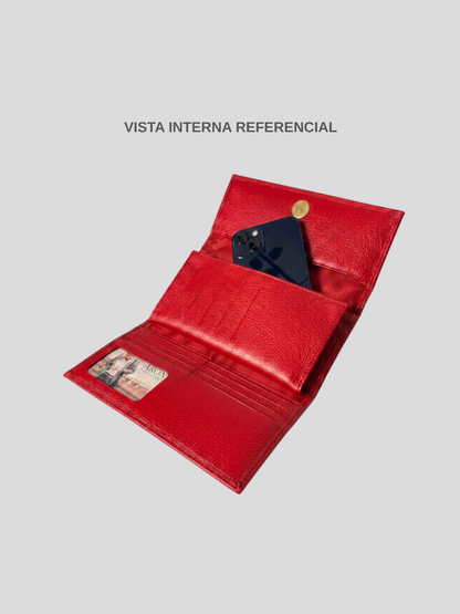 PORTA CELULAR DE CUERO EMILIA - RED