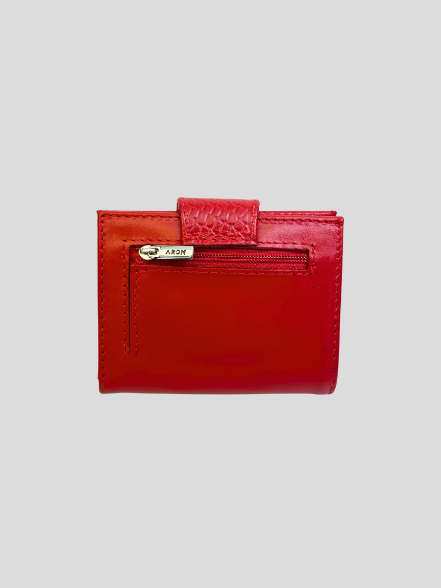 BILLETERA DE CUERO LUVA - CROCO RED