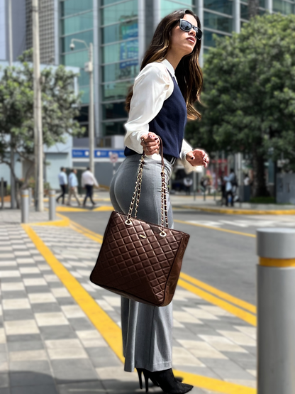 TOTE BAG ZAFIRO CH BROWN